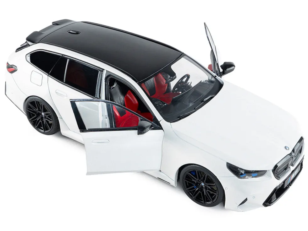 2025 BMW M5 Touring Alpine White with Black Top 1/18 Diecast Model Car by Solido