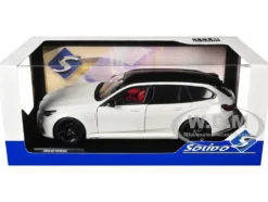 2025 BMW M5 Touring Alpine White with Black Top 1/18 Diecast Model Car by Solido