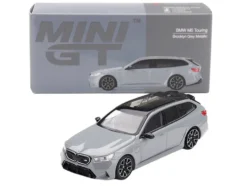 BMW M5 Touring Brooklyn Gray Metallic with Sunroof 1/64 Diecast Model Car by Mini GT