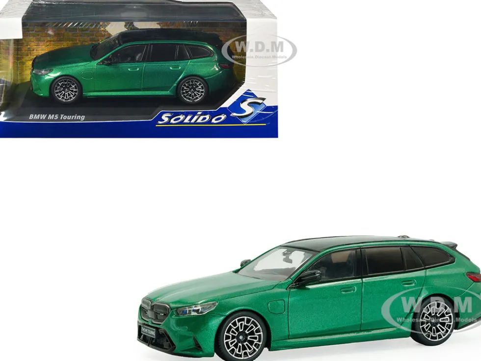2024 BMW M5 Touring Isle Of Man Green Metallic with Black Top 1/43 Diecast Model Car by Solido