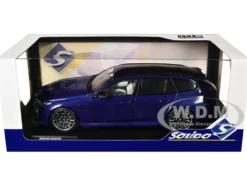 2025 BMW M5 Touring Marina Bay Blue Metallic with Black Top 1/18 Diecast Model Car by Solido