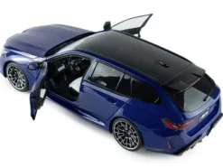 2025 BMW M5 Touring Marina Bay Blue Metallic with Black Top 1/18 Diecast Model Car by Solido