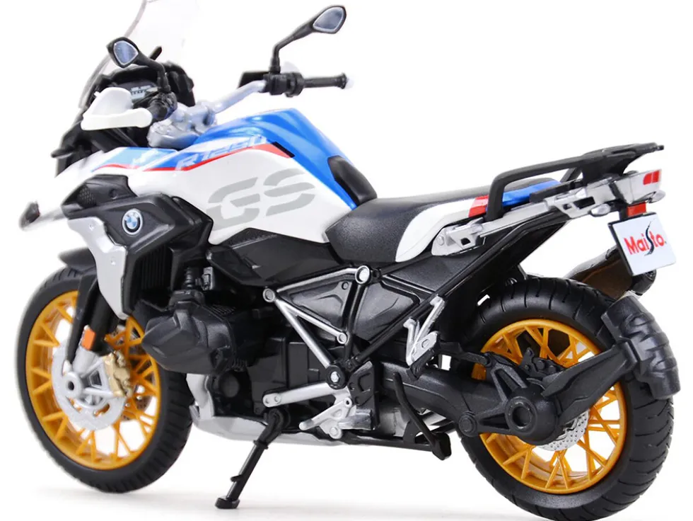 BMW R1250 GS White Blue Red Stripes 1/12 Diecast Motorcycle Model Maisto 31101-20100
