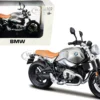BMW R nineT Scrambler Meatllic Gray Plastic Display Stand 1/12 Diecast Motorcycle Model Maisto 18834-32701