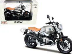 BMW R nineT Scrambler Meatllic Gray Plastic Display Stand 1/12 Diecast Motorcycle Model Maisto 18834-32701