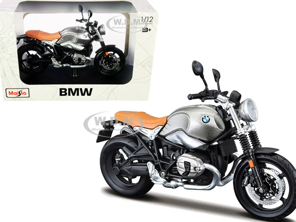 BMW R nineT Scrambler Meatllic Gray Plastic Display Stand 1/12 Diecast Motorcycle Model Maisto 18834-32701