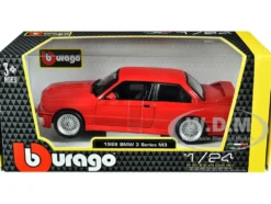 1988 BMW 3 Series M3 E30 Red 1/24 Diecast Model Car Bburago 21100RD