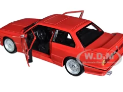 1988 BMW 3 Series M3 E30 Red 1/24 Diecast Model Car Bburago 21100RD
