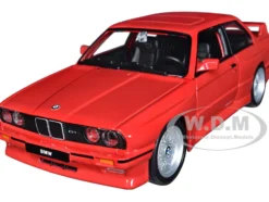 1988 BMW 3 Series M3 E30 Red 1/24 Diecast Model Car Bburago 21100RD