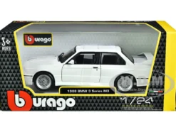 1988 BMW 3 Series M3 E30 White 1/24 Diecast Model Car Bburago 21100W