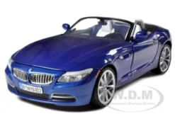 2010 BMW Z4 Convertible Blue 1/24 Diecast Model Car Motormax 73349
