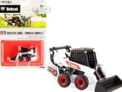 Bobcat S76 Skid Steer Loader White Black 1/64 Diecast Model ERTL TOMY 16424