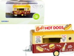 Bob's Hot Dogs Mobile Food Trailer 1/87 HO Scale Diecast Model Oxford Diecast 87TR001