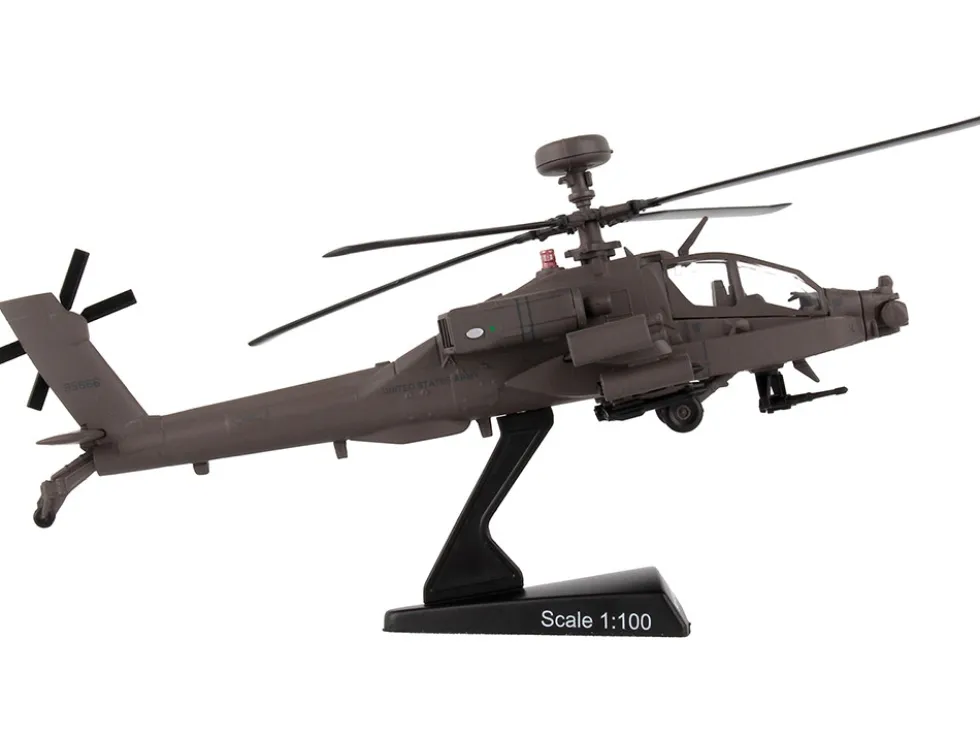 Boeing AH 64D Apache Longbow Helicopter United States Army 1/100 Diecast Model Postage Stamp PS5600