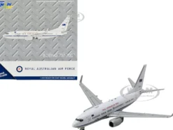 Boeing 737 700 Aircraft Royal Australian Air Force A36 001 White with Blue Stripes Gemini Macs Series 1/400 Diecast Model Airplane GeminiJets GM133