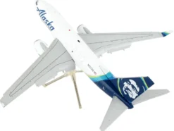 Boeing 737 700BDSF Commercial Aircraft with Flaps Down Alaska Air Cargo White with Blue Tail Gemini 200 Series 1/200 Diecast Model Airplane GeminiJets G2ASA1019F