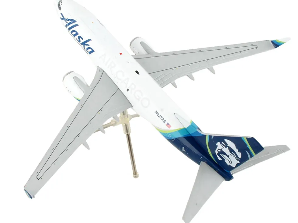 Boeing 737 700BDSF Commercial Aircraft Alaska Air Cargo White with Blue Tail Gemini 200 Series 1/200 Diecast Model Airplane GeminiJets G2ASA1019