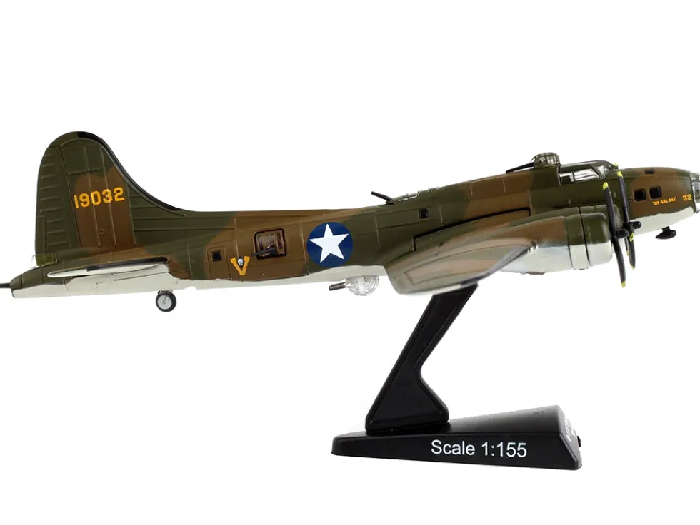 Boeing B 17E Flying Fortress Bomber Aircraft My Gal Sal United States Army Air Corps 1/155 Diecast Model Airplane Postage Stamp PS5413-1