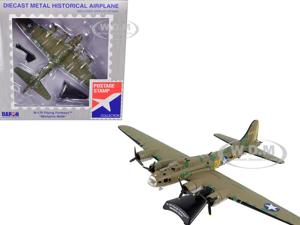 Boeing B 17F Flying Fortress Bomber Aircraft Memphis Belle United States Army Air Corps 1/155 Diecast Model Airplane Postage Stamp PS5413