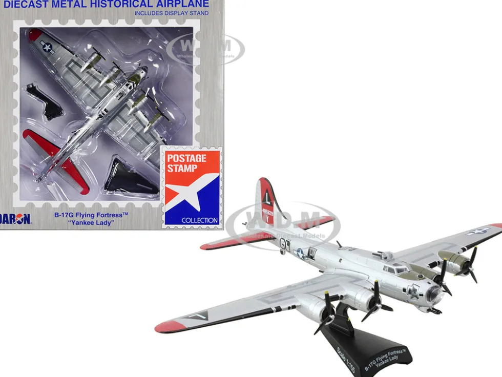 Boeing B 17G Flying Fortress Bomber Aircraft Yankee Lady United States Army Air Force 1/155 Diecast Model Airplane Postage Stamp PS5402-5