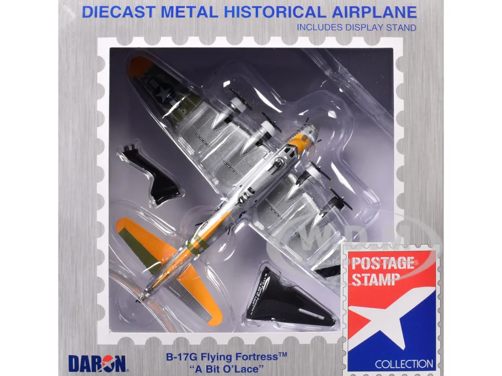 Boeing B-17G Flying Fortress Bomber Aircraft "A Bit o’ Lace" United States Air Corps 1/155 Diecast Model Airplane by Postage Stamp