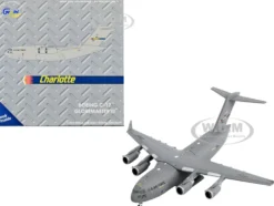 Boeing C 17 Globemaster III Transport Aircraft Charlotte Air National Guard United States Air Force Gray Gemini Macs Series 1/400 Diecast Model Airplane GeminiJets GM137