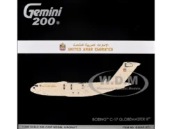 Boeing C-17 Globemaster III Transport Aircraft "United Arab Emirates Air Force" (1228) Beige "Gemini 200" Series 1/200 Diecast Model Airplane by GeminiJets