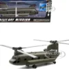 Boeing CH 47 Chinook Aircraft United States Army Olive Drab Military Mission Series 1/60 Diecast Model New Ray 25793