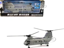 Boeing CH 46 Sea Knight Helicopter Olive Drab United States Marines Military Mission Series 1/55 Diecast Model New Ray 25893