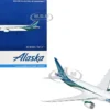 Boeing 787-9 Commercial Aircraft "Alaska Airlines" (N784HA) White with Blue and Green Tail 1/400 Diecast Model Airplane by GeminiJets