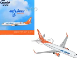 Boeing 737-800 Commercial Aircraft "Air North" (C-FNYA) White with Orange Tail "Gemini 200" Series 1/200 Diecast Model Airplane by GeminiJets