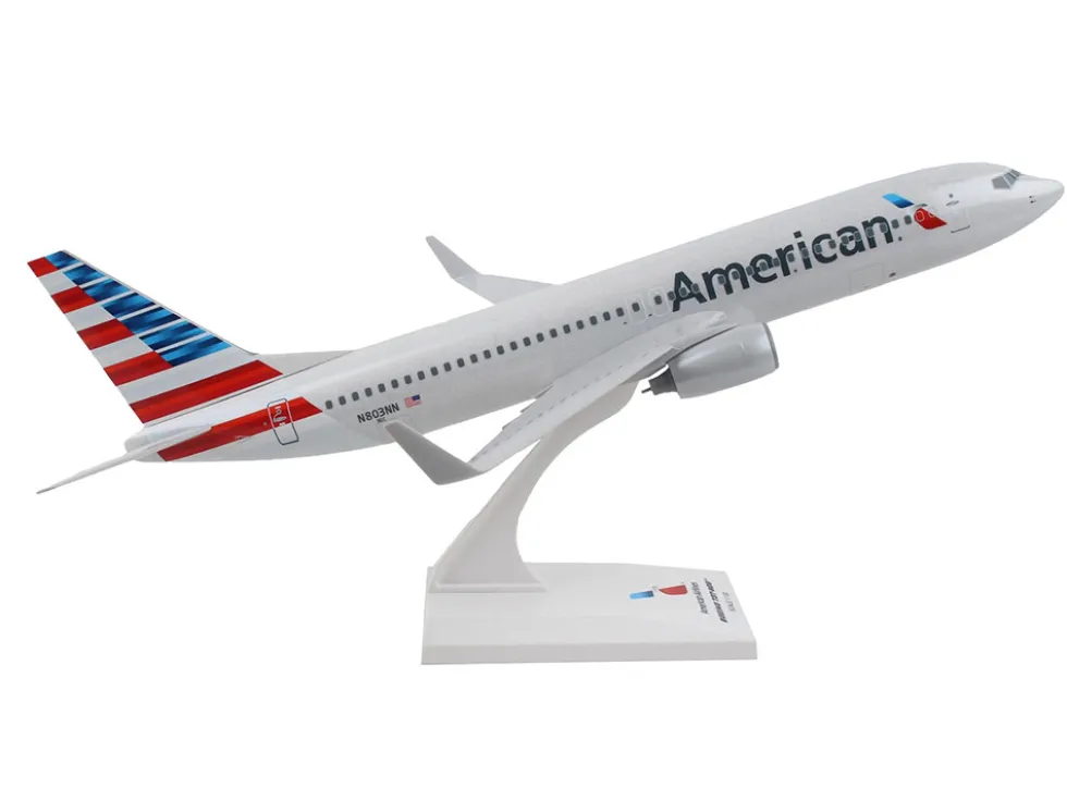 Boeing 777 800 Commercial Aircraft American Airlines N803NN Gray with Blue and Red Tail Snap Fit 1/130 Plastic Model Skymarks SKR759