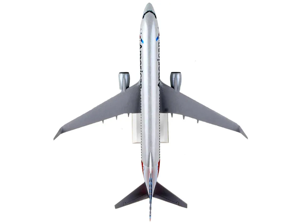 Boeing 777 800 Commercial Aircraft American Airlines N803NN Gray with Blue and Red Tail Snap Fit 1/130 Plastic Model Skymarks SKR759
