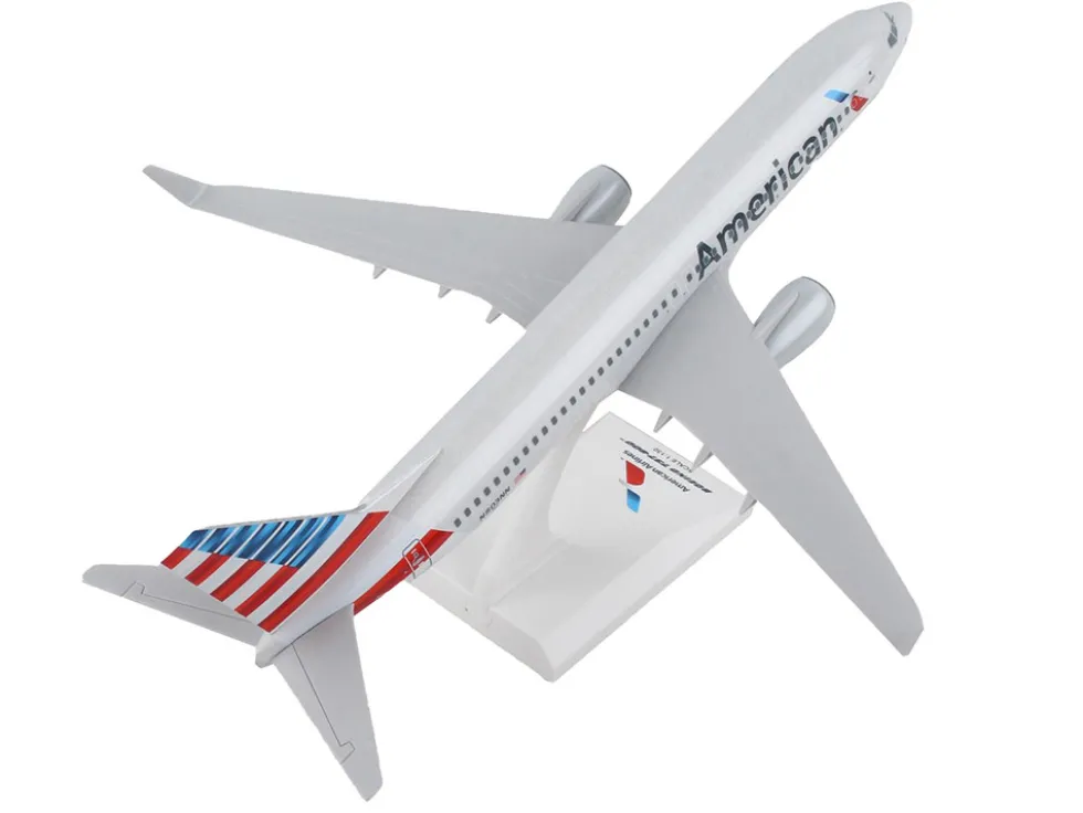 Boeing 777 800 Commercial Aircraft American Airlines N803NN Gray with Blue and Red Tail Snap Fit 1/130 Plastic Model Skymarks SKR759