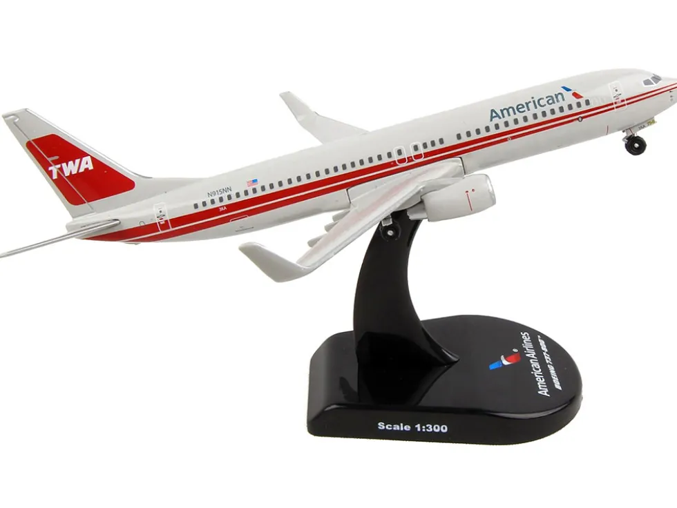 Boeing 737 800 Commercial Aircraft American Airlines TWA Heritage N915NN 1/300 Diecast Model Airplane Postage Stamp PS5815-6