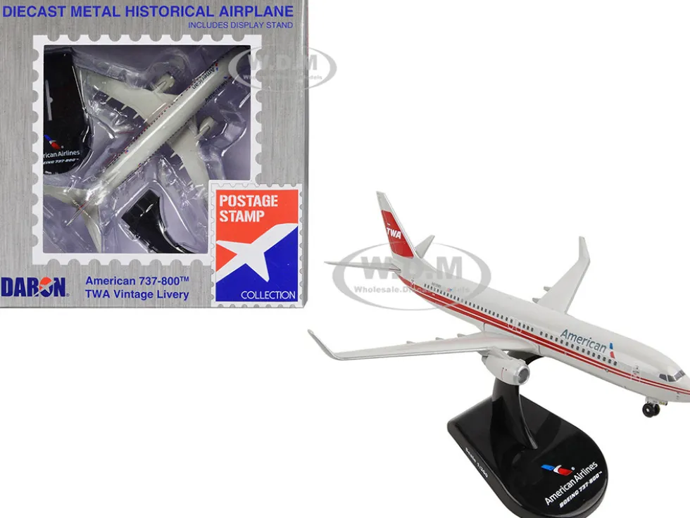 Boeing 737 800 Commercial Aircraft American Airlines TWA Heritage N915NN 1/300 Diecast Model Airplane Postage Stamp PS5815-6