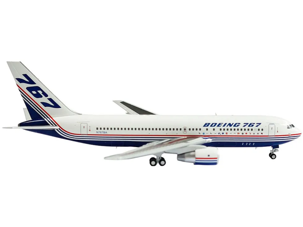 Boeing 767-200 Commercial Aircraft "Boeing House Livery" (N767BA) White with Blue and Red Stripes 1/400 Diecast Model Airplane by V1:400