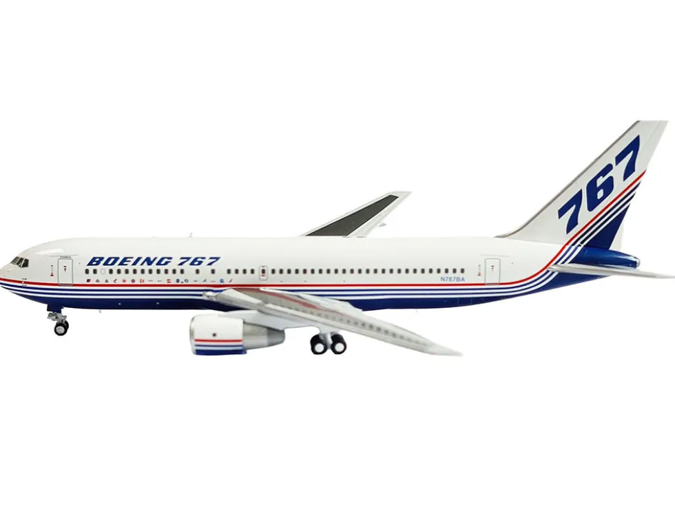 Boeing 767-200 Commercial Aircraft "Boeing House Livery" (N767BA) White with Blue and Red Stripes 1/400 Diecast Model Airplane by V1:400