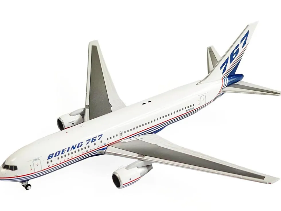 Boeing 767-200 Commercial Aircraft "Boeing House Livery" (N767BA) White with Blue and Red Stripes 1/400 Diecast Model Airplane by V1:400