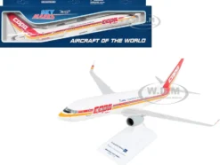 Boeing 737-800 Commercial Aircraft "Copa Airlines" (HP-7371CMP) White with Red and Yellow Stripes (Snap-Fit) 1/130 Plastic Model by Skymarks