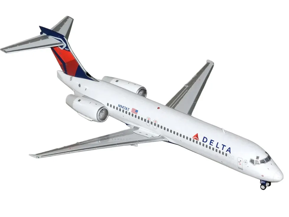 Boeing 717-200 Commercial Aircraft "Delta Air Lines" (N947AT) White with Blue and Red Tail "Gemini 200" Series 1/200 Diecast Model Airplane by GeminiJets