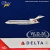 Boeing 727-100 Commercial Aircraft "Delta Air Lines" (N1633) White with Red and Blue Stripes 1/400 Diecast Model Airplane by GeminiJets