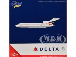 Boeing 727-100 Commercial Aircraft "Delta Air Lines" (N1633) White with Red and Blue Stripes 1/400 Diecast Model Airplane by GeminiJets