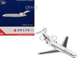 Boeing 727-100 Commercial Aircraft "Delta Air Lines" (N1633) White with Red and Blue Stripes 1/400 Diecast Model Airplane by GeminiJets