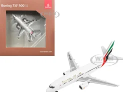 Boeing 737-300 Commercial Aircraft "Emirates Airlines" (AP-BCD) White with Striped Tail 1/400 Diecast Model Airplane by GeminiJets