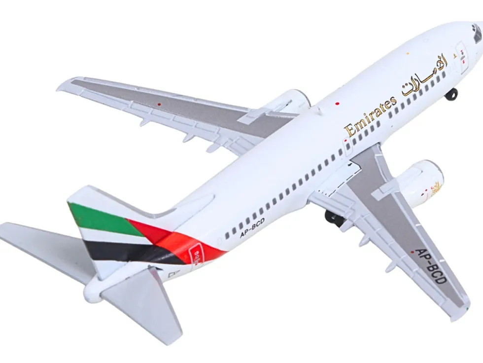 Boeing 737-300 Commercial Aircraft "Emirates Airlines" (AP-BCD) White with Striped Tail 1/400 Diecast Model Airplane by GeminiJets