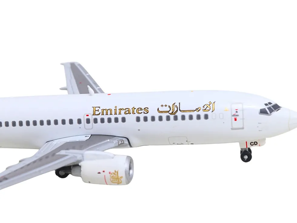 Boeing 737-300 Commercial Aircraft "Emirates Airlines" (AP-BCD) White with Striped Tail 1/400 Diecast Model Airplane by GeminiJets
