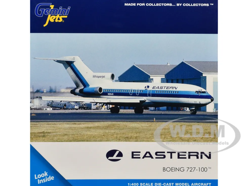 Boeing 727-100 Commercial Aircraft "Eastern Air Lines" (N8164G) White with Blue Stripes 1/400 Diecast Model Airplane by GeminiJets