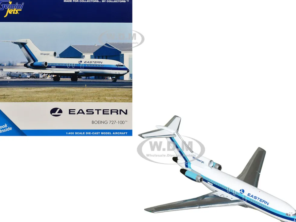 Boeing 727-100 Commercial Aircraft "Eastern Air Lines" (N8164G) White with Blue Stripes 1/400 Diecast Model Airplane by GeminiJets