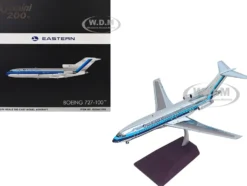Boeing 727-100 Commercial Aircraft "Eastern Air Lines" (N8120N) Silver with Blue Stripes "Gemini 200" Series 1/200 Diecast Model Airplane by GeminiJets